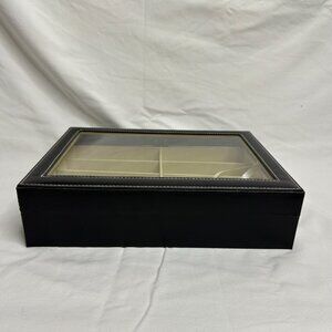 Faux Black Leather Glasses Organizer